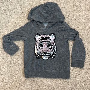 Crown of Hearts/hoodie with sequins tiger face/size XS